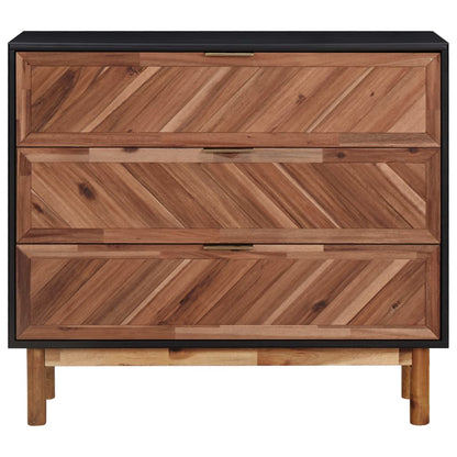 Credenza 90x33,5x80 cm in Legno Massello di Acacia e MDF