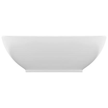 Lavandino Lusso Ovale Bianco Opaco 40x33 cm in Ceramica