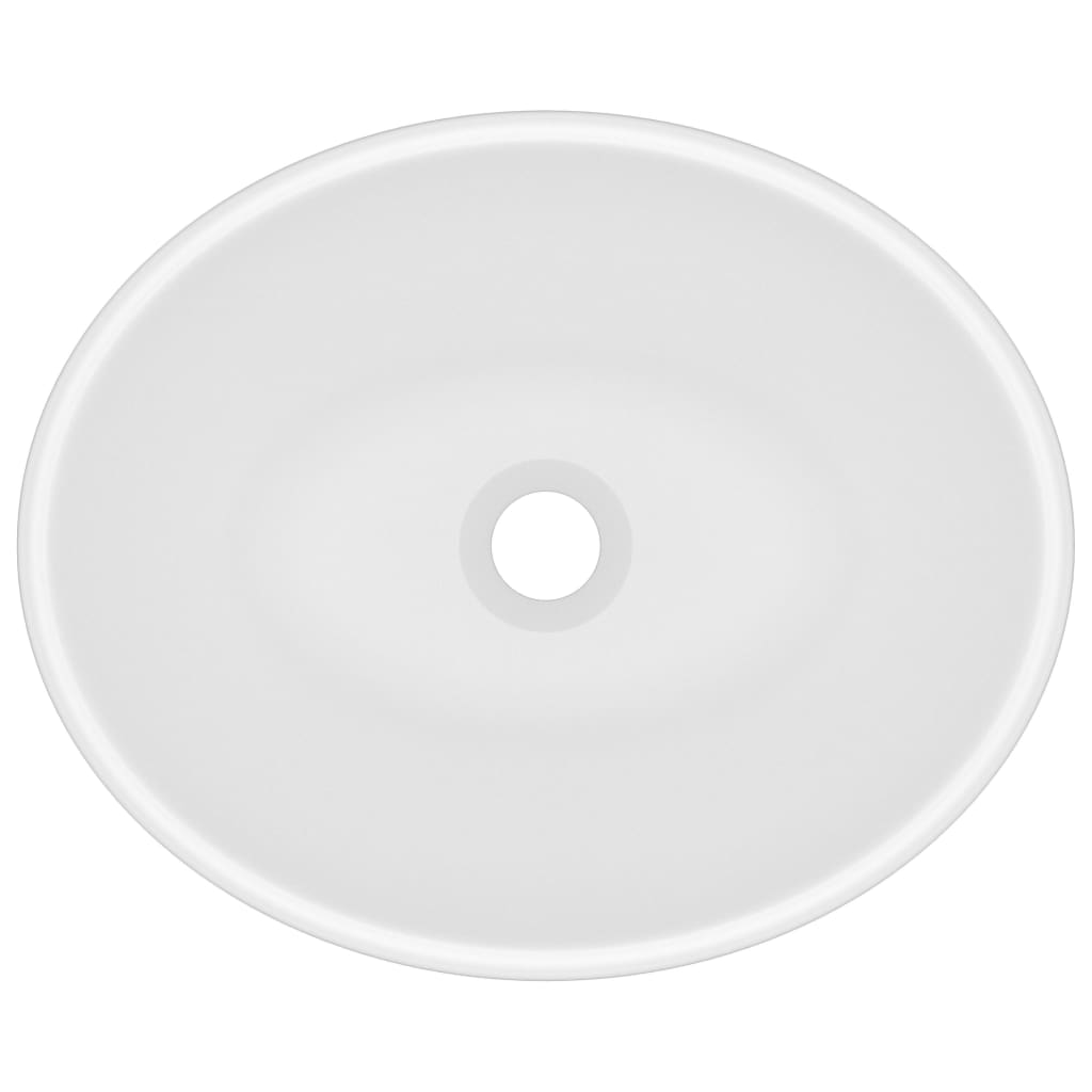 Lavandino Lusso Ovale Bianco Opaco 40x33 cm in Ceramica