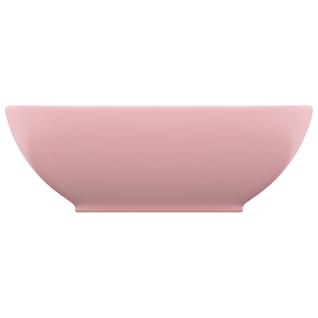 Lavandino Lusso Ovale Rosa Opaco 40x33 cm in Ceramica