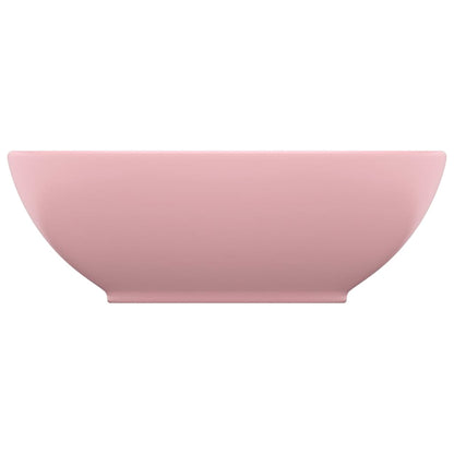 Lavandino Lusso Ovale Rosa Opaco 40x33 cm in Ceramica