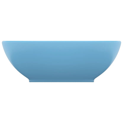Lavandino Lusso Ovale Azzurro Opaco 40x33 cm in Ceramica