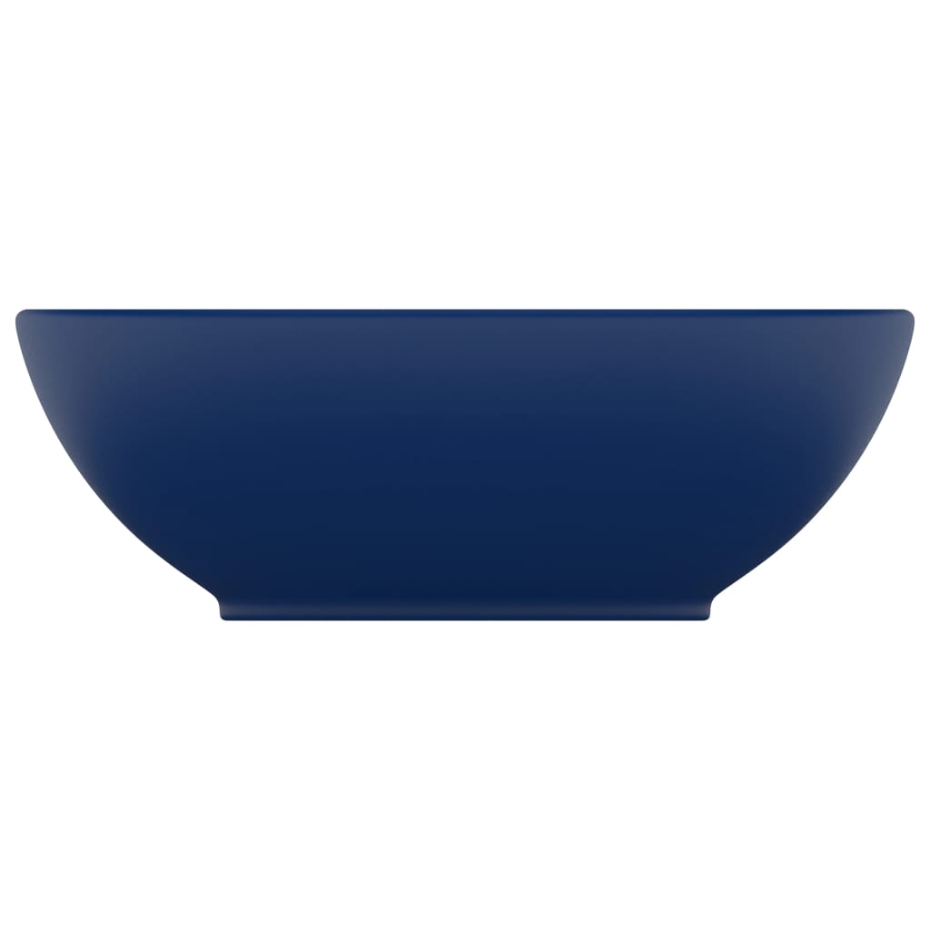 Lavandino Lusso Ovale Blu Scuro Opaco 40x33 cm in Ceramica