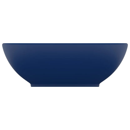 Lavandino Lusso Ovale Blu Scuro Opaco 40x33 cm in Ceramica