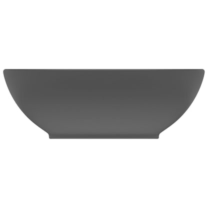Lavandino Lusso Ovale Grigio Scuro Opaco 40x33 cm in Ceramica