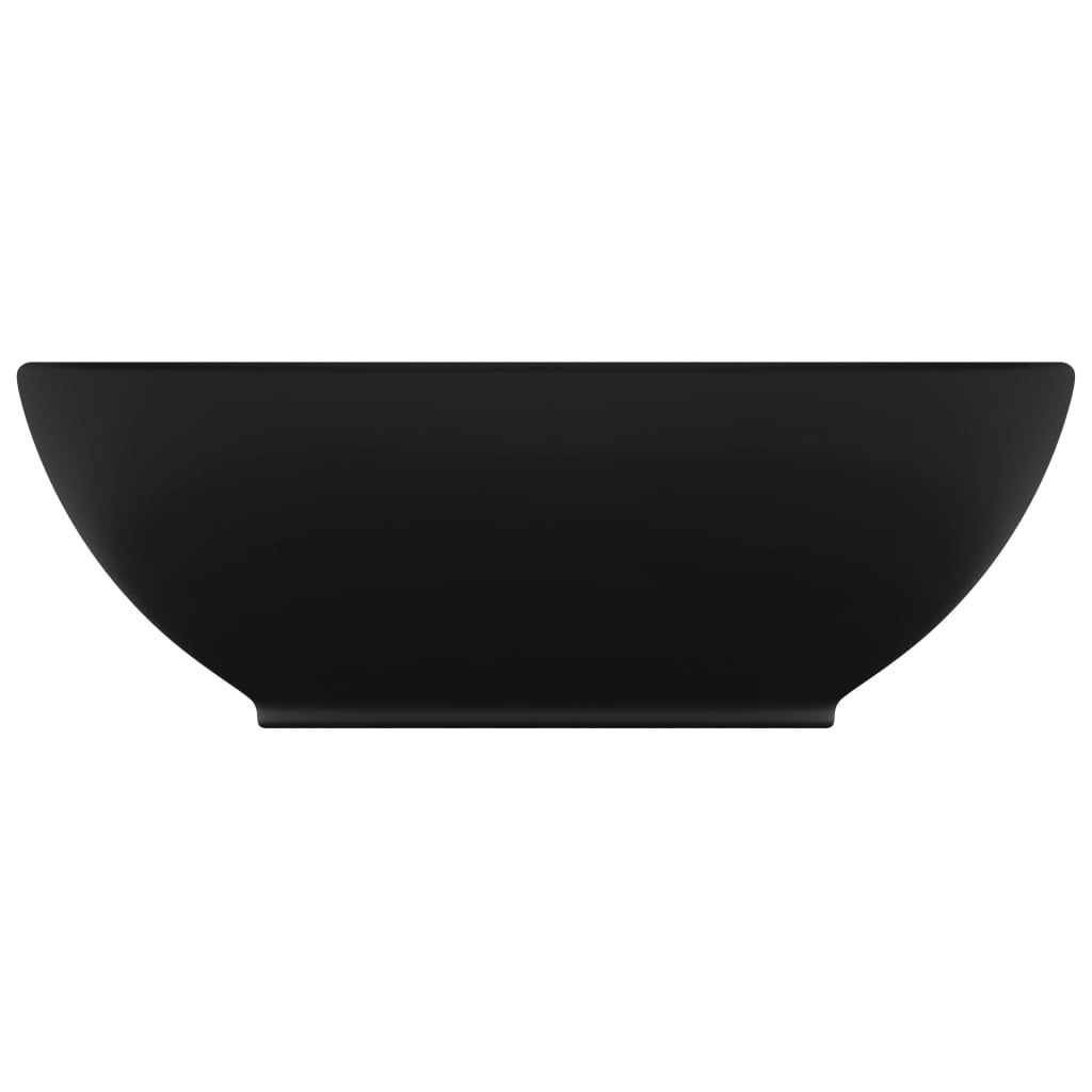 Lavandino Lusso Ovale Nero Opaco 40x33 cm in Ceramica
