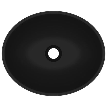 Lavandino Lusso Ovale Nero Opaco 40x33 cm in Ceramica