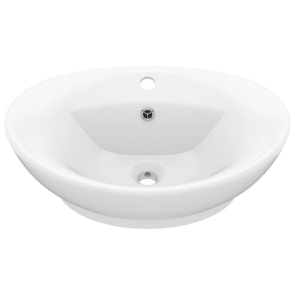 Lavandino con Troppopieno Ovale Bianco Opaco 58,5x39cm Ceramica