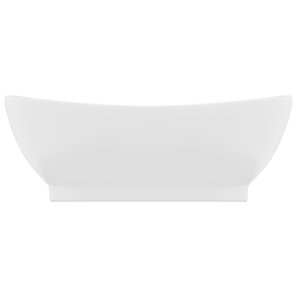 Lavandino con Troppopieno Ovale Bianco Opaco 58,5x39cm Ceramica