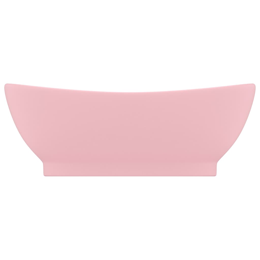 Lavandino con Troppopieno Ovale Rosa Opaco 58,5x39 cm Ceramica