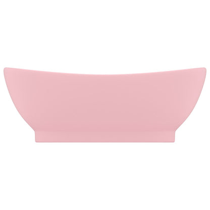 Lavandino con Troppopieno Ovale Rosa Opaco 58,5x39 cm Ceramica