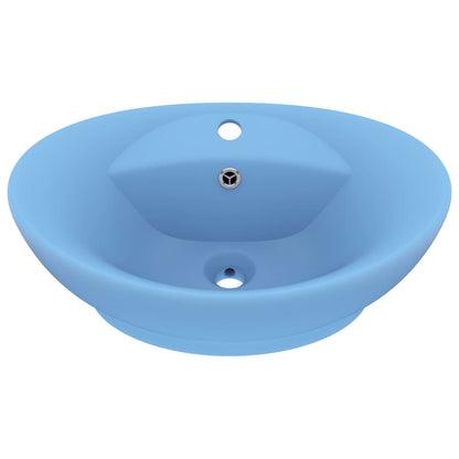 Lavabo con Troppopieno Ovale Azzurro Opaco 58,5x39 cm Ceramica