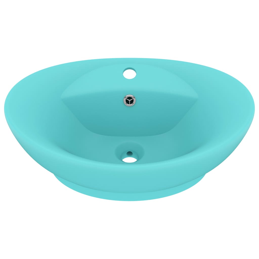 Lavabo con Troppopieno Ovale Turchese Opaco 58,5x39 cm Ceramica