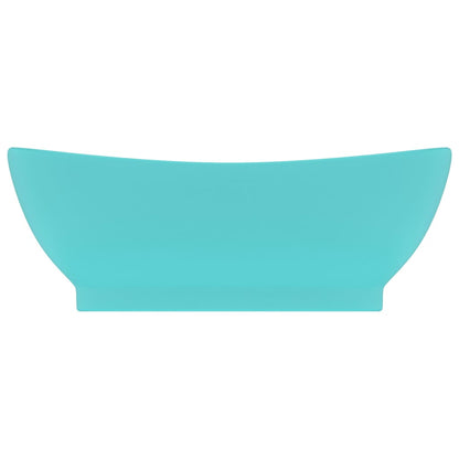 Lavabo con Troppopieno Ovale Turchese Opaco 58,5x39 cm Ceramica