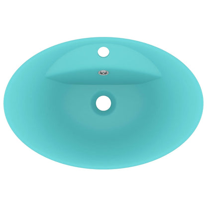 Lavabo con Troppopieno Ovale Turchese Opaco 58,5x39 cm Ceramica