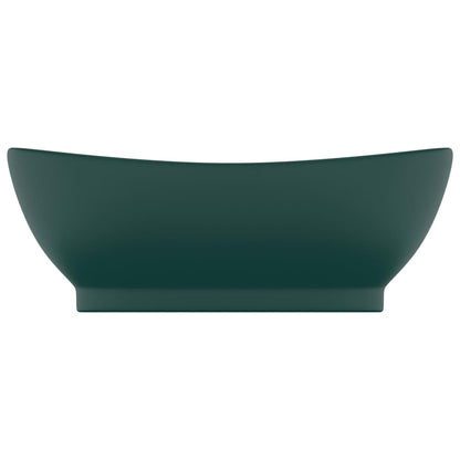 Lavabo Troppopieno Ovale Verde Scuro Opaco 58,5x39cm Ceramica