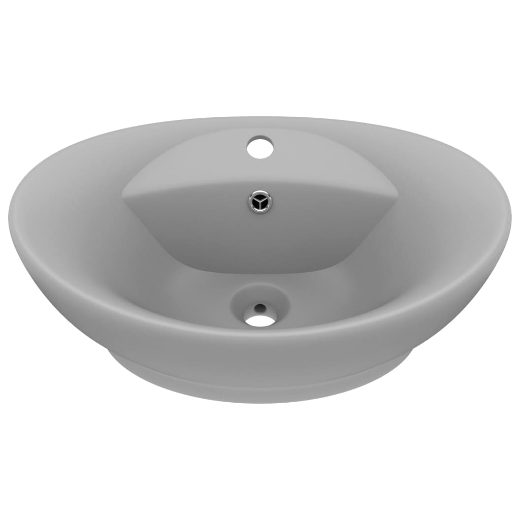 Lavabo con Troppopieno Ovale Turchese Grigio 58,5x39 cm Ceramica