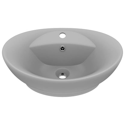 Lavabo con Troppopieno Ovale Turchese Grigio 58,5x39 cm Ceramica