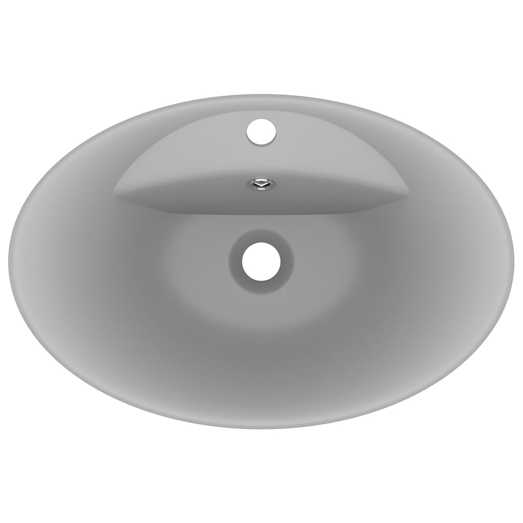 Lavabo con Troppopieno Ovale Turchese Grigio 58,5x39 cm Ceramica