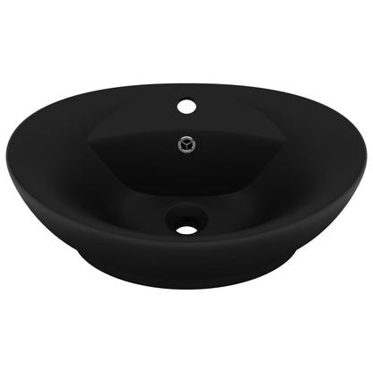 Lavandino con Troppopieno Ovale Nero Opaco 58,5x39cm Ceramica