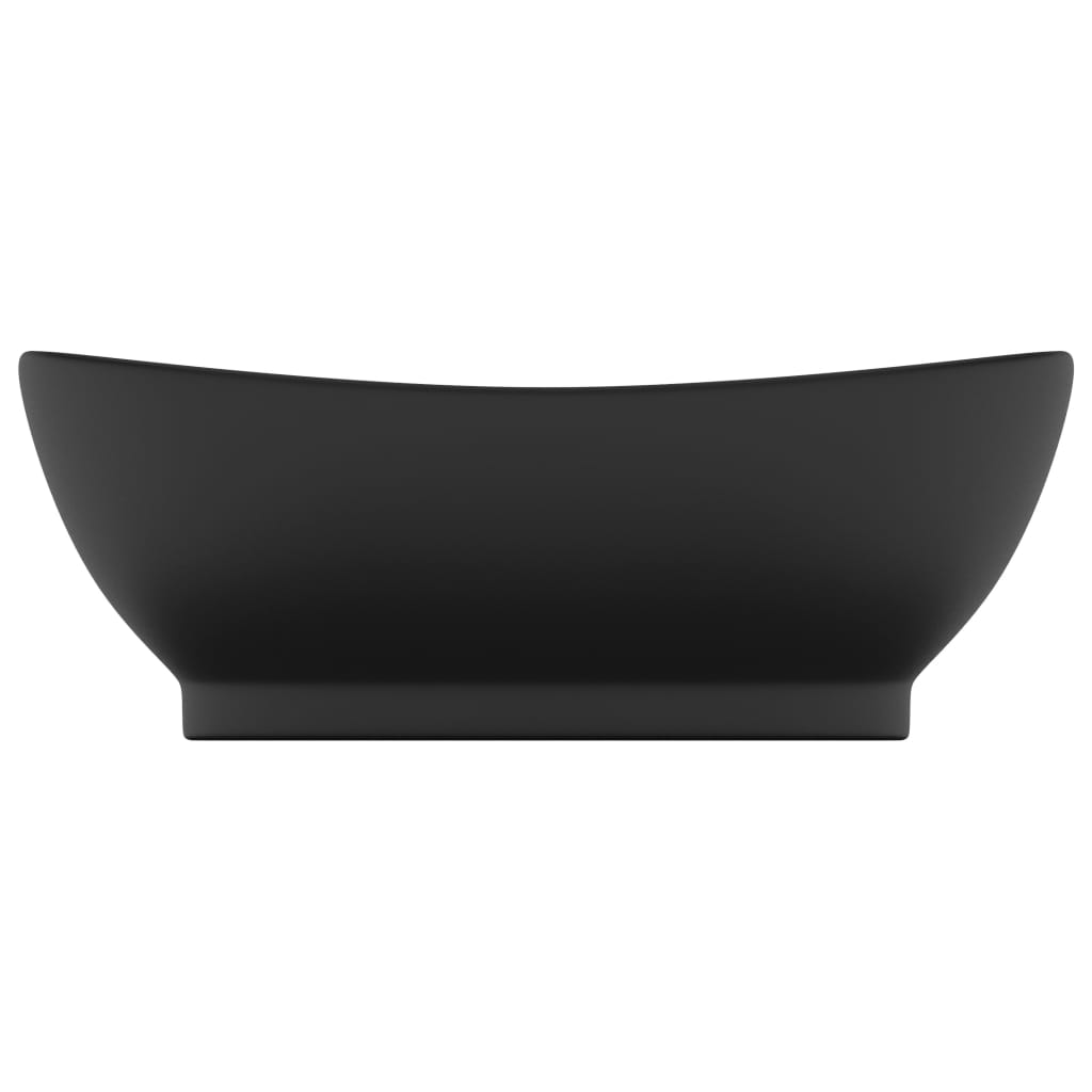 Lavandino con Troppopieno Ovale Nero Opaco 58,5x39cm Ceramica