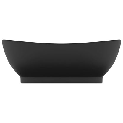Lavandino con Troppopieno Ovale Nero Opaco 58,5x39cm Ceramica