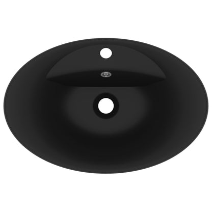 Lavandino con Troppopieno Ovale Nero Opaco 58,5x39cm Ceramica
