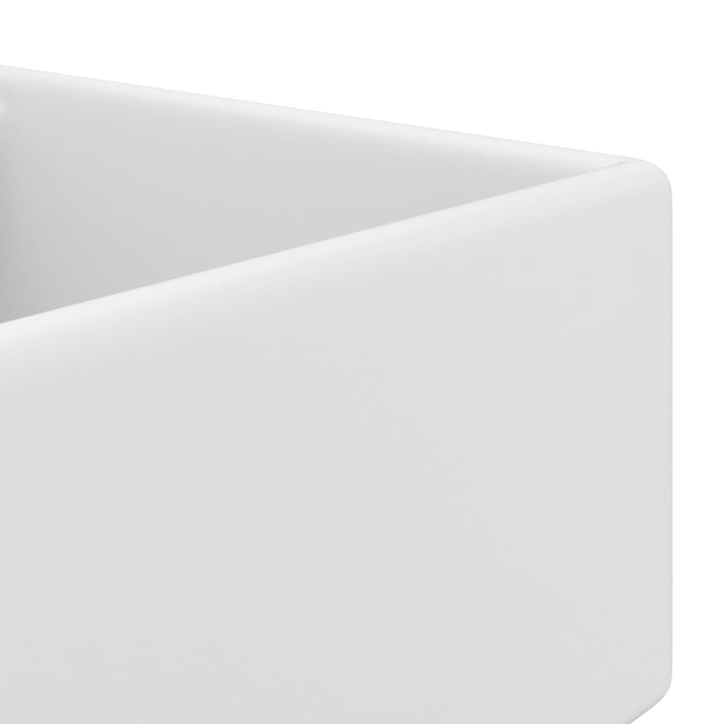 Lavabo Troppopieno Quadrato Bianco Opaco 41x41cm Ceramica