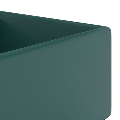 Lavabo con Troppopieno Quadrato Verde Opaco 41x41 cm Ceramica