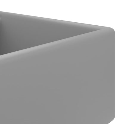 Lavabo con Troppopieno Cubico Grigio Opaco 41x41 cm in Ceramica