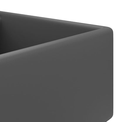 Lavabo con Troppopieno Quadrato Grigio Opaco 41x41 cm Ceramica
