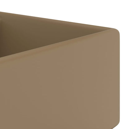 Lavabo Troppopieno Quadrato Crema Opaco 41x41cm Ceramica