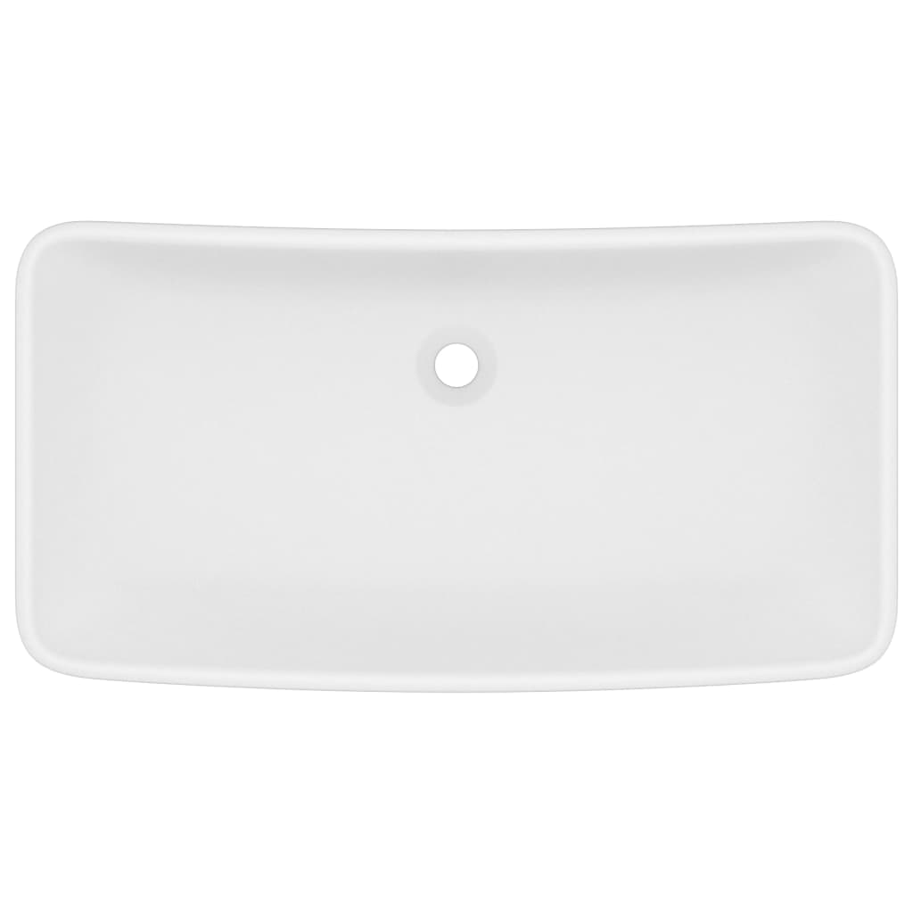 Lavandino Luxury Rettangolare Bianco Opaco 71x38cm Ceramica