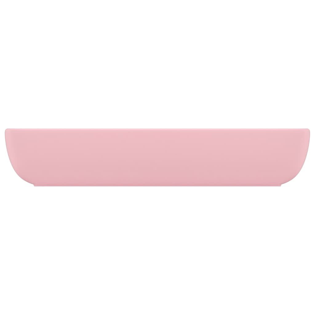 Lavandino Lusso Rettangolare Rosa Opaco 71x38 cm in Ceramica