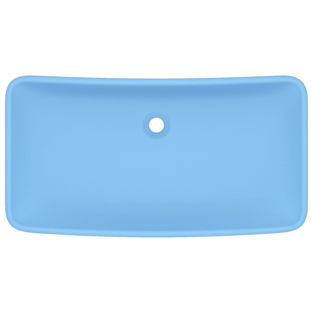 Lavabo Lusso Rettangolare Azzurro Opaco 71x38 cm in Ceramica