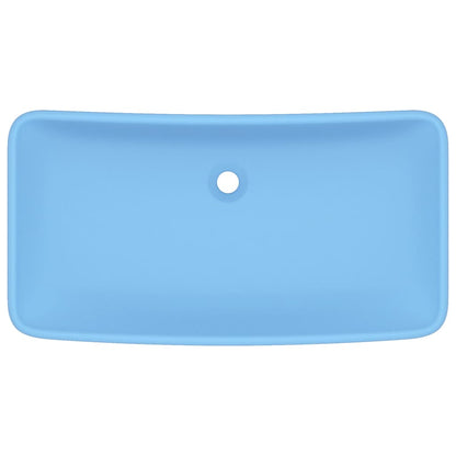 Lavabo Lusso Rettangolare Azzurro Opaco 71x38 cm in Ceramica