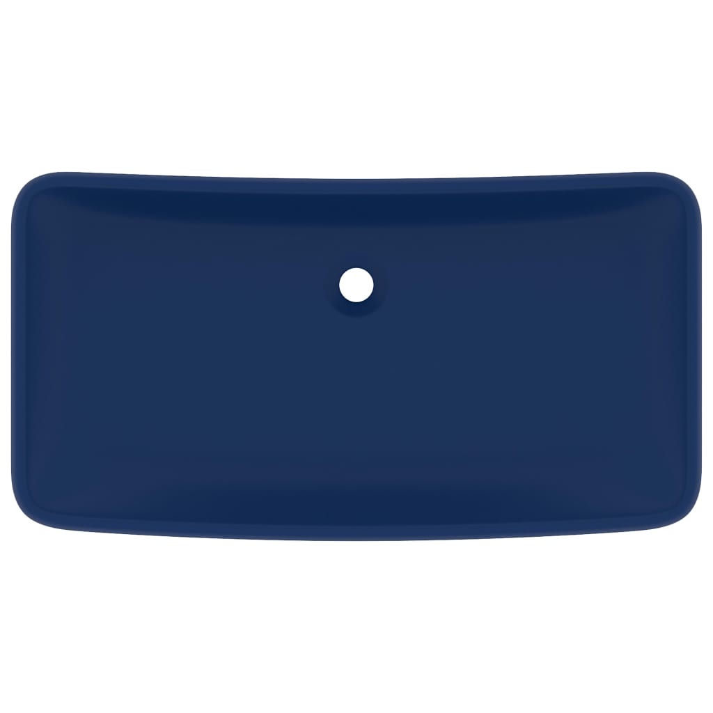 Lavabo Lusso Rettangolare Blu Scuro Opaco 71x38 cm in Ceramica