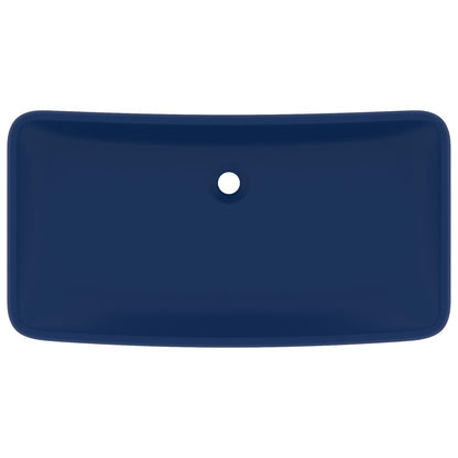 Lavabo Lusso Rettangolare Blu Scuro Opaco 71x38 cm in Ceramica