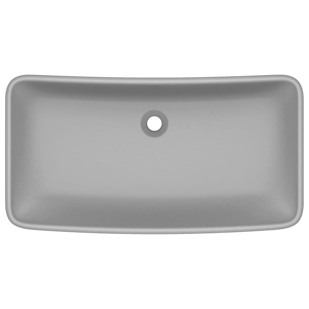 Lavabo Lusso Rettangolare Grigio Chiaro Opaco 71x38 cm Ceramica