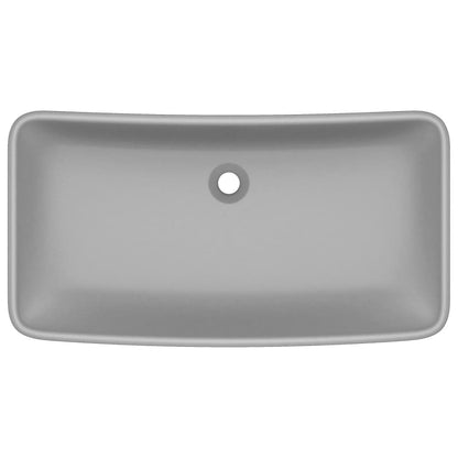 Lavabo Lusso Rettangolare Grigio Chiaro Opaco 71x38 cm Ceramica