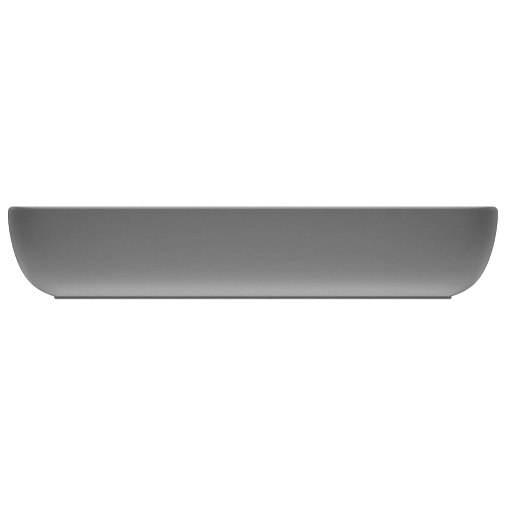 Lavabo Lusso Rettangolare Grigio Chiaro Opaco 71x38 cm Ceramica