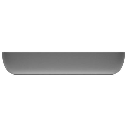 Lavabo Lusso Rettangolare Grigio Chiaro Opaco 71x38 cm Ceramica