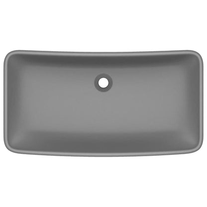 Lavabo Lusso Rettangolare Grigio Scuro Opaco 71x38 cm Ceramica