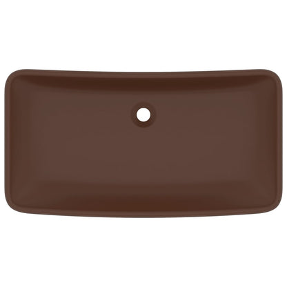 Lavabo Lusso Rettangolare Marrone Scuro Opaco 71x38 cm Ceramica