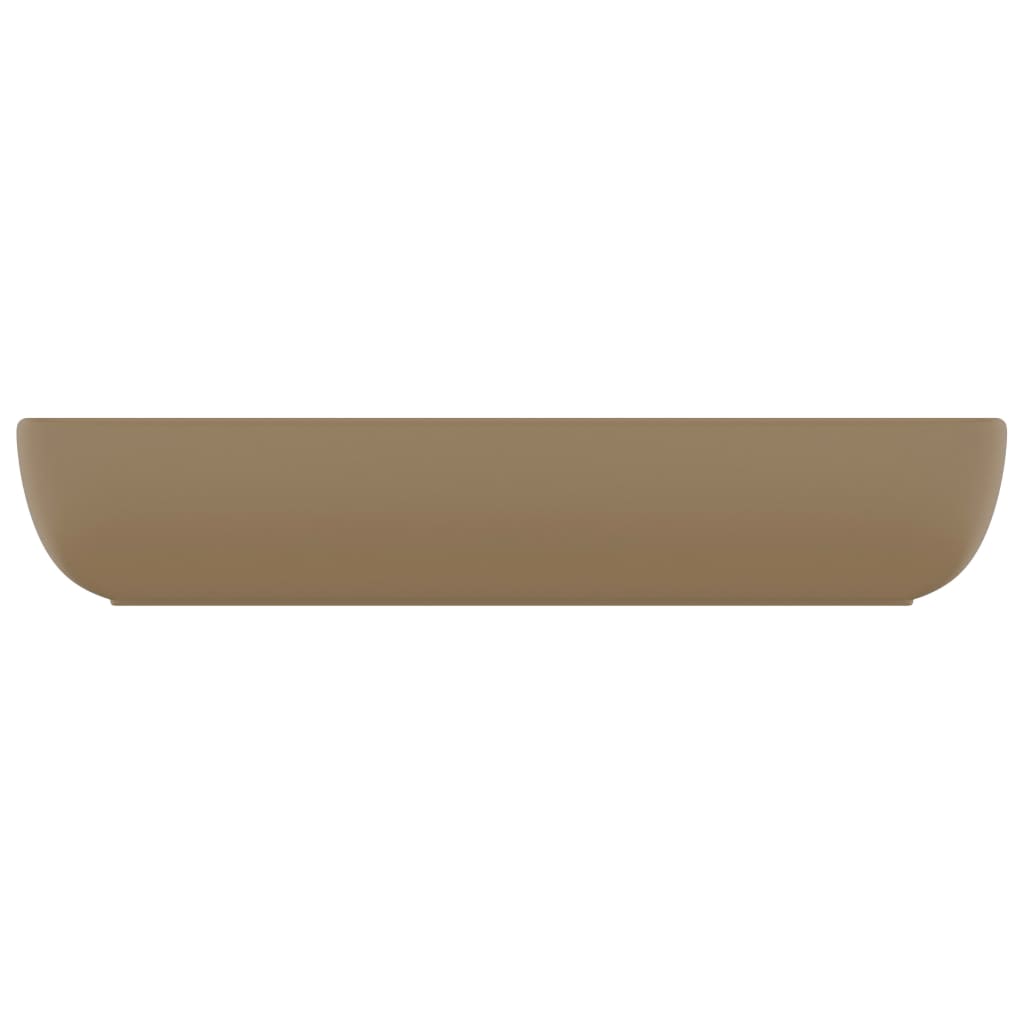 Lavandino Lusso Rettangolare Crema Opaco 71x38 cm in Ceramica