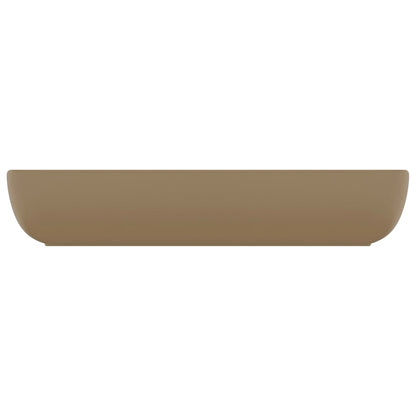 Lavandino Lusso Rettangolare Crema Opaco 71x38 cm in Ceramica