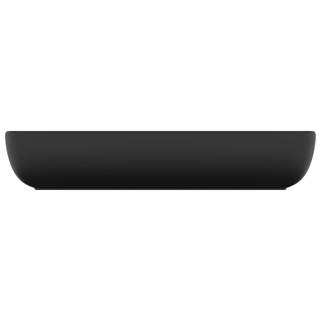 Lavandino Lusso Rettangolare Nero Opaco 71x38 cm in Ceramica