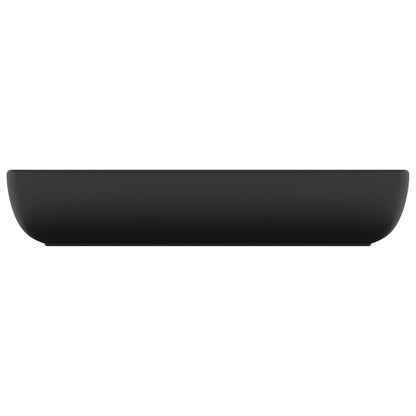 Lavandino Lusso Rettangolare Nero Opaco 71x38 cm in Ceramica
