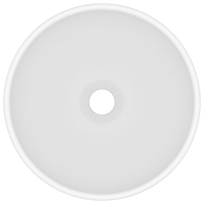 Lavandino Lusso Rotondo Bianco Opaco 32,5x14 cm in Ceramica