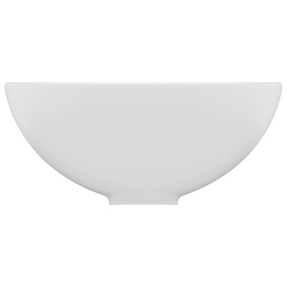 Lavandino Lusso Rotondo Bianco Opaco 32,5x14 cm in Ceramica